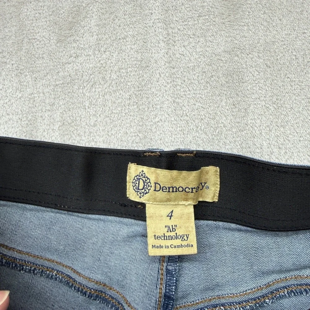 Democracy Jeans‎ Women's 4 Flare Boho Blue Distressed Ab Technology Casual Denim